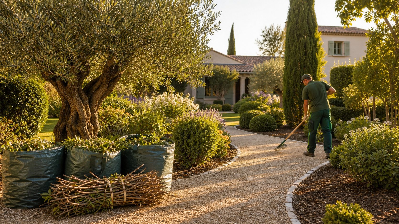 Entretien général de jardin après nettoyage